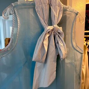 Anthropologie Sky Blue Sleeveless Sheer Blouse Size Large